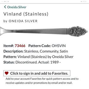 Oneida Silver Vinland Stainless Steel Teaspoon Set Of 2 Discontinued Pattern